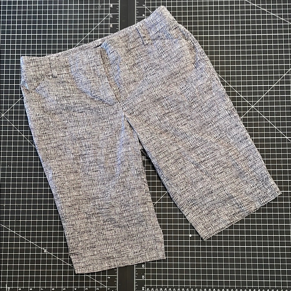 Black and White Abstract Grid Pattern Long Shorts